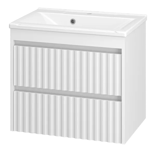 BALATON - 65 Тумба подвесная с 2 ящ., белый + раковина