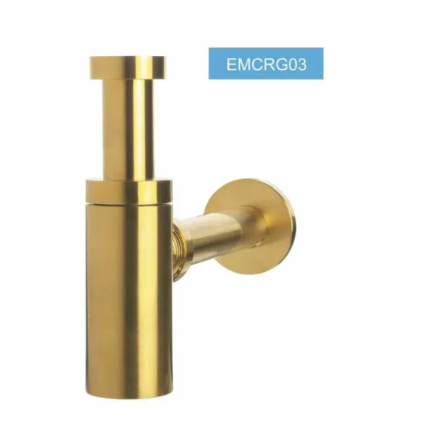 Сифон для умывальника 5/4 "круглая труба, латунь, матовое золото в магазинах СантехГид