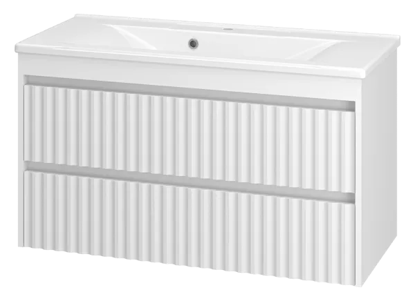 BALATON -100 Тумба подвесная с 2 ящ., белый + раковина