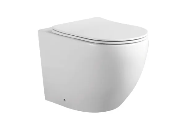 Унитаз напольный приставной безободковый AQUATEK ЕВРОПA Q1902-00 560*360*410 мм, горизонтальный выпуск, тонкое сиденье с механизмом плавного закрывания, крепеж