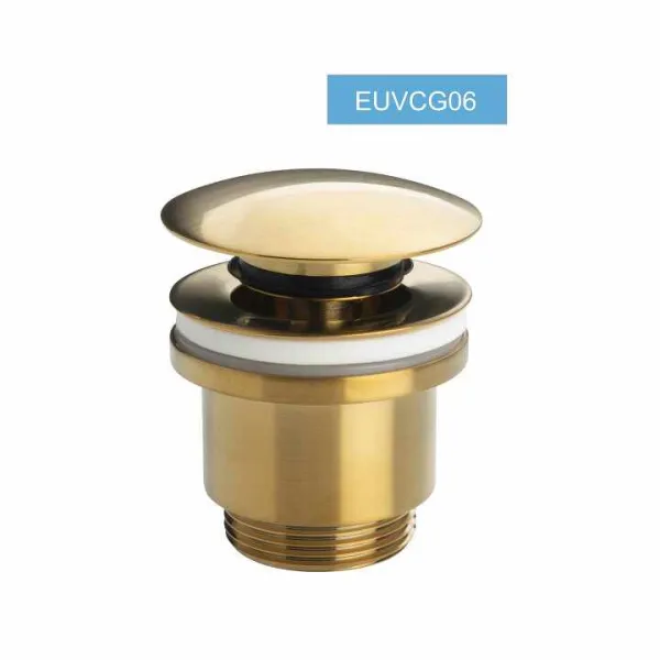 Слив для умывальник CLICK - CLACK, латунный, матовое золото в магазинах СантехГид