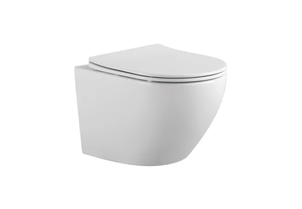 Унитаз подвесной Aquatek Европа безободковый, тонкое сиденье, с механизмом плавного закрыв AQ1901-00