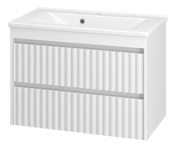 BALATON - 80 Тумба подвесная с 2 ящ., белый + раковина