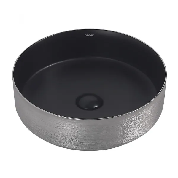 Раковина накладная ABBER Bequem AC2109BS черный матовый с серебром в магазинах СантехГид