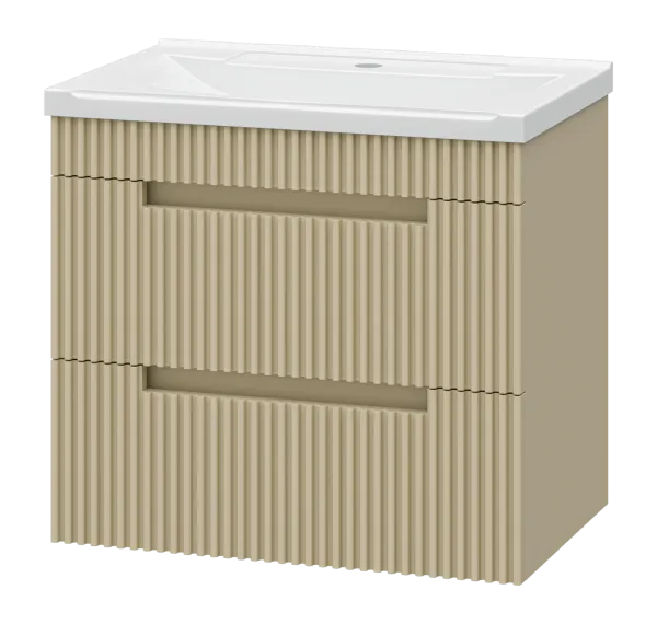 ARIANA - 60 Тумба подвесная с 2 ящ. капучино (эмаль) + раковина