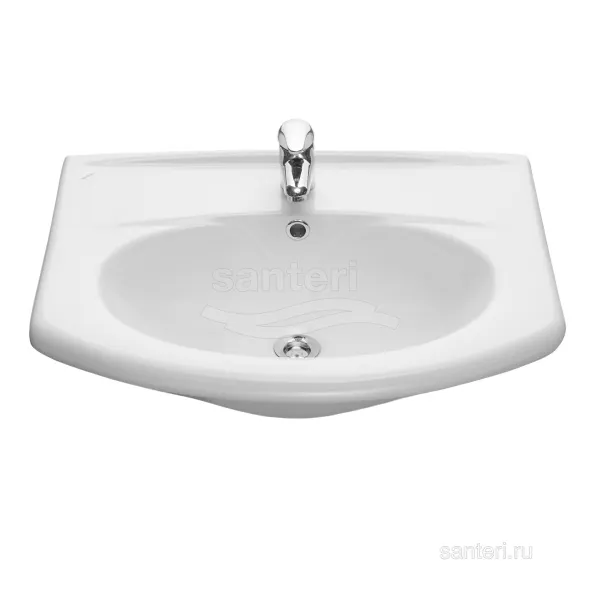 Умывальник Новая грань с переливом белый Santeri в магазинах СантехГид