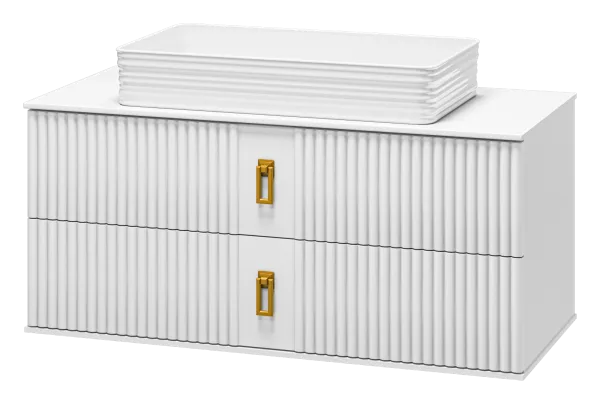 SEVILLA -105 Тумба подвесная с 2 ящ. белый + раковина