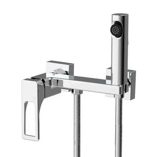 Смеситель Splenka S55.51 с гигиеническим душем настенный , хром