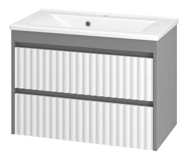 BALATON - 80 Тумба подвесная с 2 ящ. комбинированный + раковина