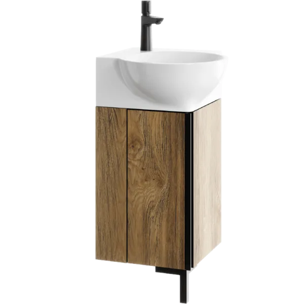 "Porto" тумба угловая под умывальник, цвет дуб балтийский, , ТМ «AQWELLA» POR0104DB