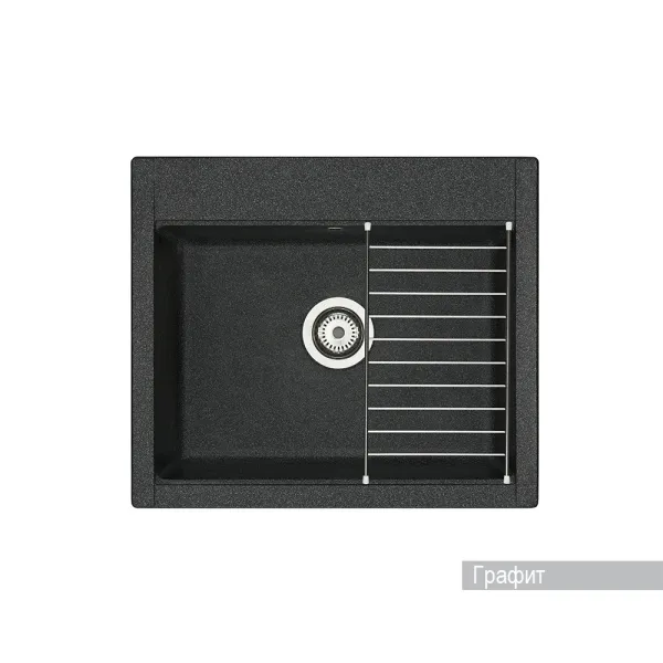 Кухонная мойка AQUATON Делия 60, графит () 1A715232LD210