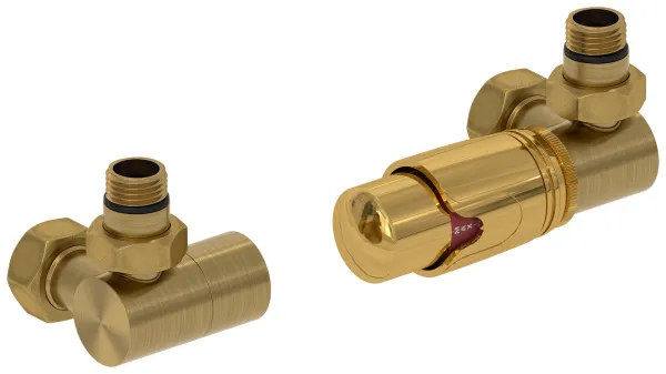 Терморегулятор автоматический 3D правый G 1/2" НР х G 3/4" НГ / набор (Состаренная латунь)