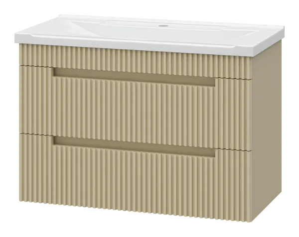 ARIANA - 80 Тумба подвесная с 2 ящ. капучино (эмаль) + раковина