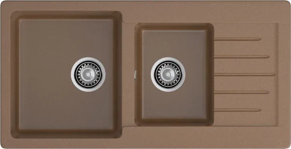 GRANFEST Мойка композит PRACTIK GF-P--980KL  2 чаши с  крылом 980*510 мм  терракот  арт.GF-
