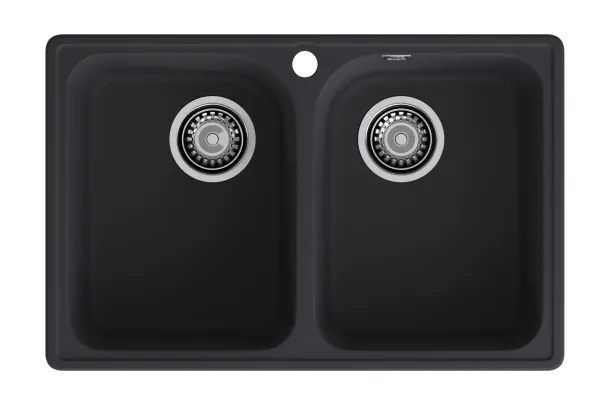 GranFest QUARZ (ECO-15) Мойка 2 чаши 740*480 (черный)