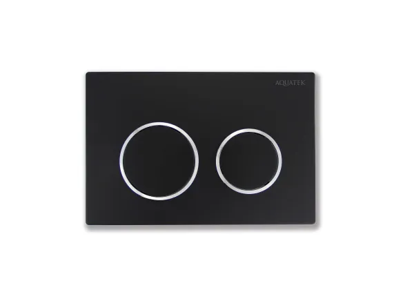 TDI-0000003 (007D) Панель смыва Small Черная матовая  хром (клавиши круглые) для INS-0000018  с верхней кнопкой смыва