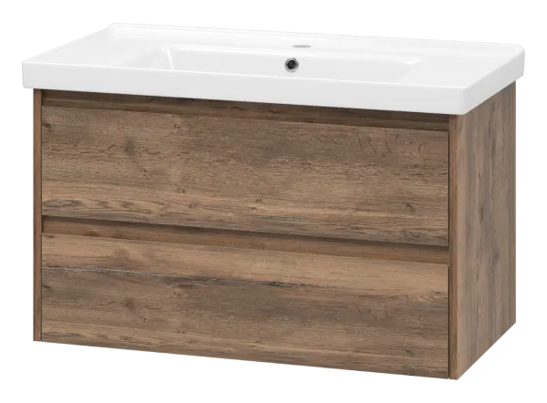 Dallas - 90 Тумба подвесная ДСП (Дуб Галифакс) + раковина