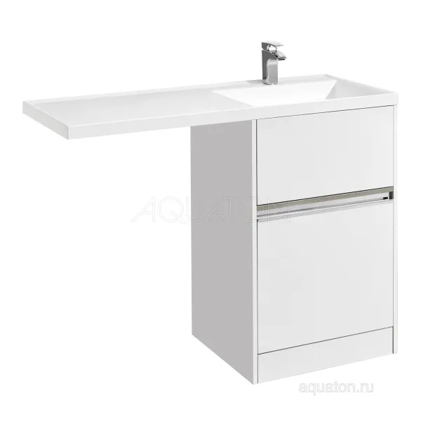 Тумба для раковины AQUATON Лондри 60 под стиральную машинку, белая () 1A235901LH010