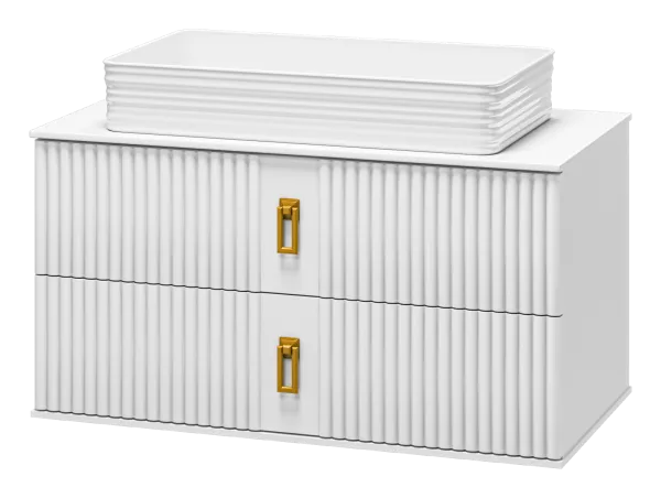 SEVILLA - 90 Тумба подвесная с 2 ящ. белый + раковина