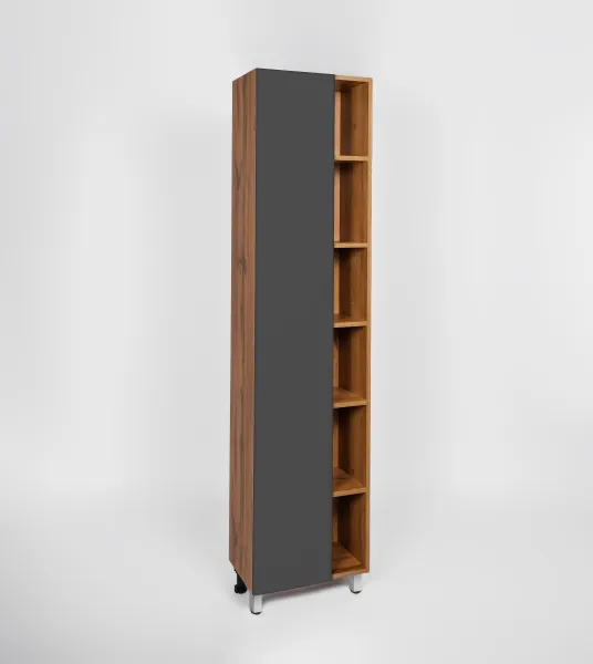 Шкаф-пенал VIANT БОСТОН 45 напольный графит/дуб вотан () VBOS450G-PEN