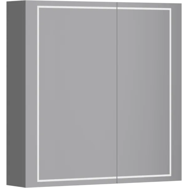 Зеркальный шкаф со светодиодной подсветкой, сенсорным выключателем и регулятором освещенности.