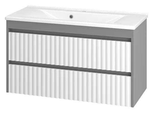 BALATON -100 Тумба подвесная с 2 ящ. комбинированный + раковина