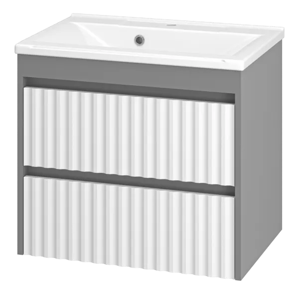 BALATON - 65 Тумба подвесная с 2 ящ., комбинированный + раковина