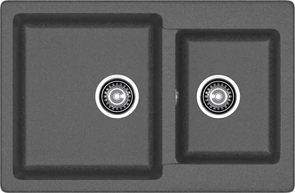 GRANFEST Мойка композит PRACTIK GF-P--780K  2 чаши 780*510 мм графит арт.GF-