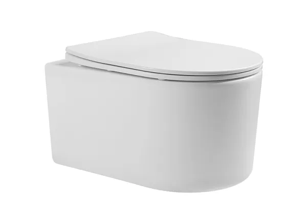 Унитаз подвесной МИЯ безободковый 490*370*340мм, тонкое сиденье 