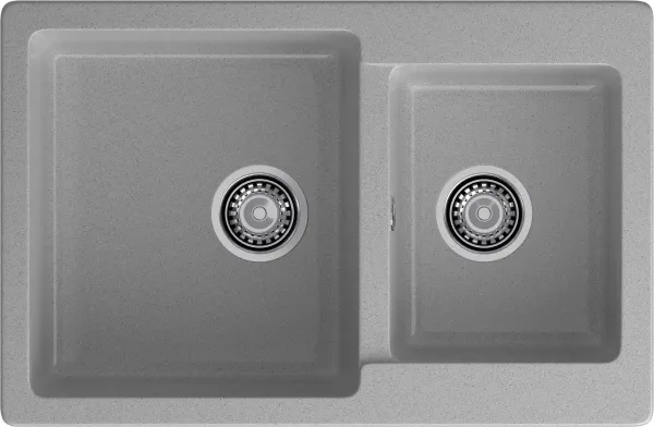 GRANFEST Мойка композит PRACTIK GF-P--780K  2 чаши 780*510 мм  серый арт.GF-