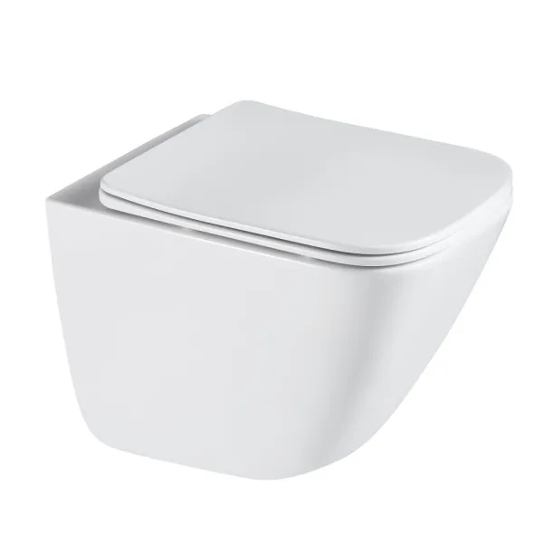 Унитаз подвесной Gappo безободковый, торнадо, с сиденьем микролифт, белый GM1003