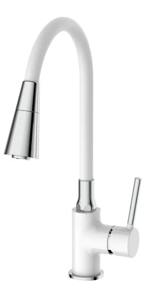 Смеситель для кухни белый хром FRAP F4044-8