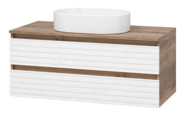 DAKOTA -100 Тумба подвесная 2 ящ. (ДСП (Дуб Гал. Белый) + раковина