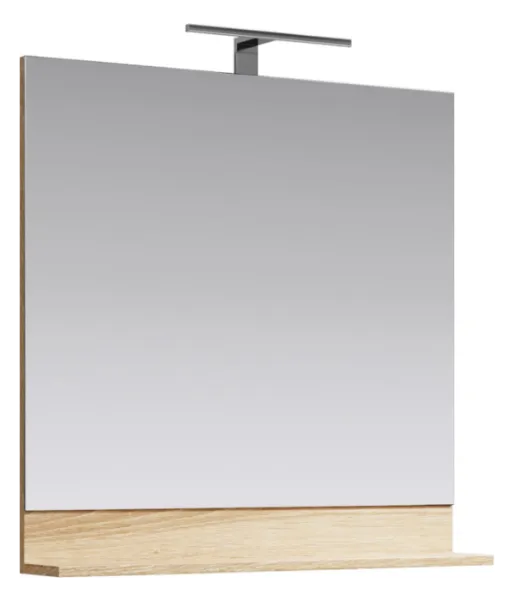 Зеркало 80см с полочкой,светодиодным светильником и выключателем.