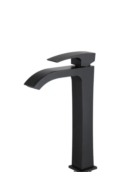 Смеситель для раковины высокий чёрный GAPPO G1007-86