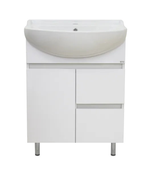 Амур - 60 Тумба напольная с 2 ящ.(ПВХ) + раковина