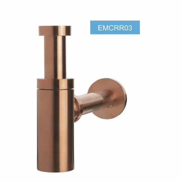 Сифон для умывальника 5/4 "круглая труба, латунь, розовое золото в магазинах СантехГид