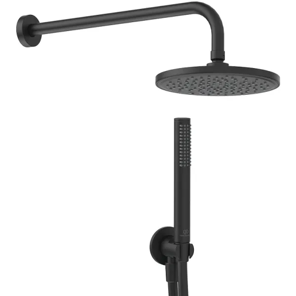 Комплект верхнего и ручного душа Ideal Standard Ideal Rain Silk Black, черный матовый () BD389XG 