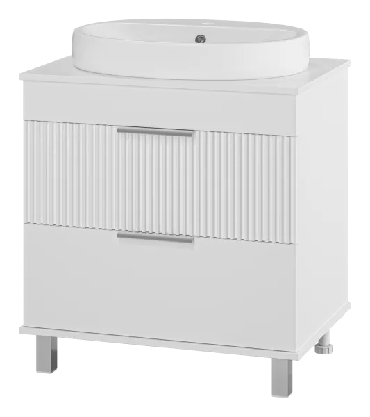 ENFIDA - 70 Тумба напольная 2 ящ. белая мат. эмаль + раковина