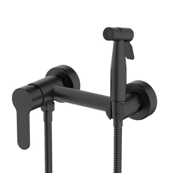 Гигиенический душ со смесителем чёрный FRAP F20801-6