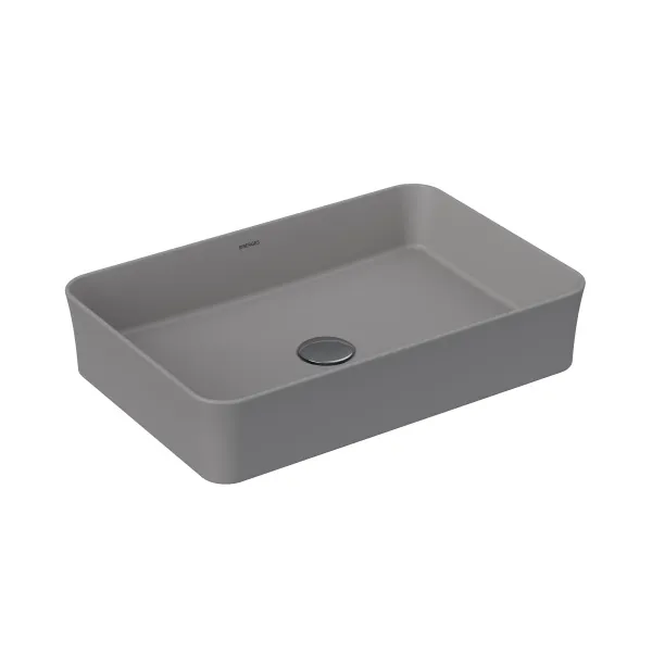 Раковина BERGES Ego SL накладная, 55x38 см, матовый серый, без отверстия под смеситель в магазинах СантехГид