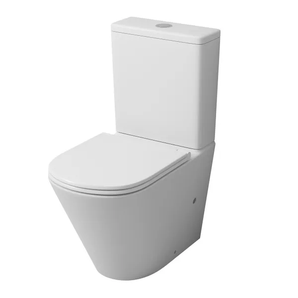 Унитаз напольный Grossman (605х380х825) безободковый,белый матовый с тонкой крышкой,микролифт, GR-4450MS