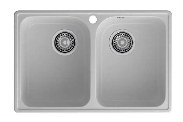 GranFest QUARZ (ECO-15) Мойка 2 чаши 740*480 (серый)