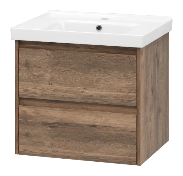 Dallas - 60 Тумба подвесная ДСП (Дуб Галифакс) + раковина