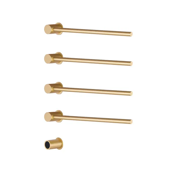 Встраиваемый полотенцесушитель электрический круглый сатин золотой