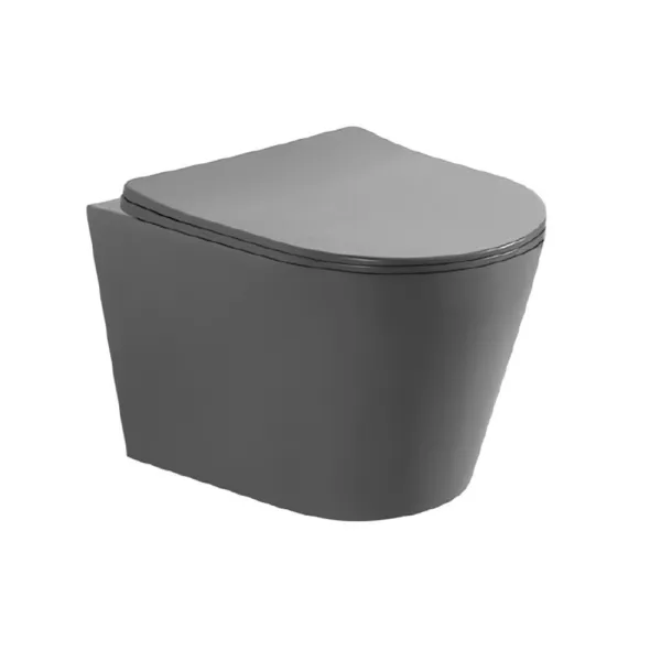 Унитаз подвесной ВЕГА безободковый 525*360*320мм, тонкое сиденье 