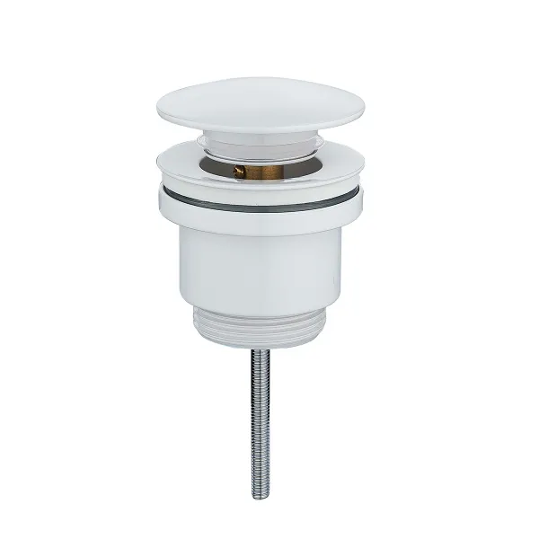 Донный клапан для раковины Raglo без перелива (клик-клак), латунь, белый R600.01.08 в магазинах СантехГид