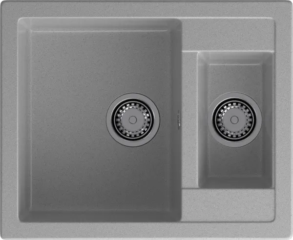 GRANFEST Мойка композит QUADRO GF-Q--610K 1.5-чаши. 610*500мм  серый арт.GF-