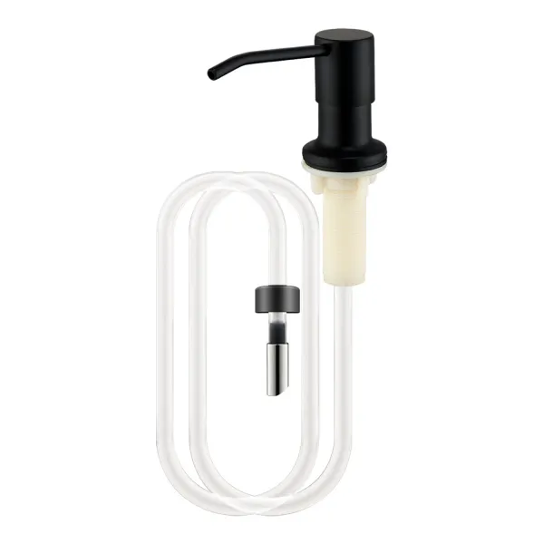 Дозатор для моющего средства на кухню Splenka встраиваемый с удлинительной трубкой (100см) S710.02.06 нержавеющая сталь, черный