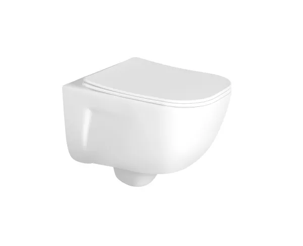 Унитаз компакт подвесной безободковый AQUATEK ДИВА 510*350*360мм, тонкое сиденье, крепеж, AQ2012-00